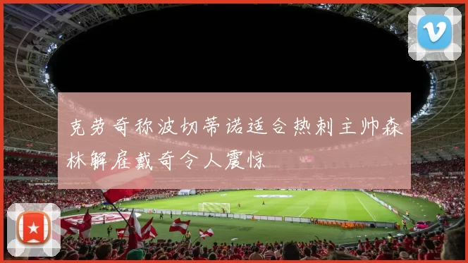 克劳奇称波切蒂诺适合热刺主帅森林解雇戴奇令人震惊